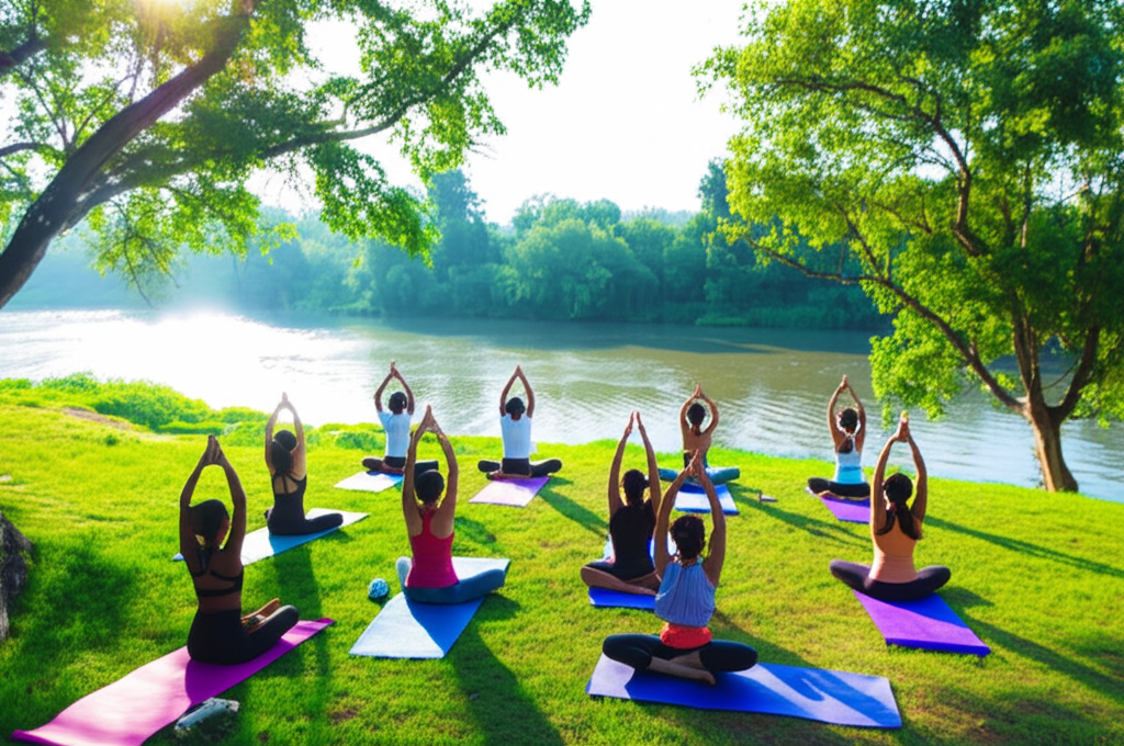 Peaceful Riverside Yoga